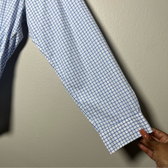 Ralph Lauren Men Button‎ Down Shirt XL White Blue Windowpane Plaid Long Sleeve - Picture 4 of 8